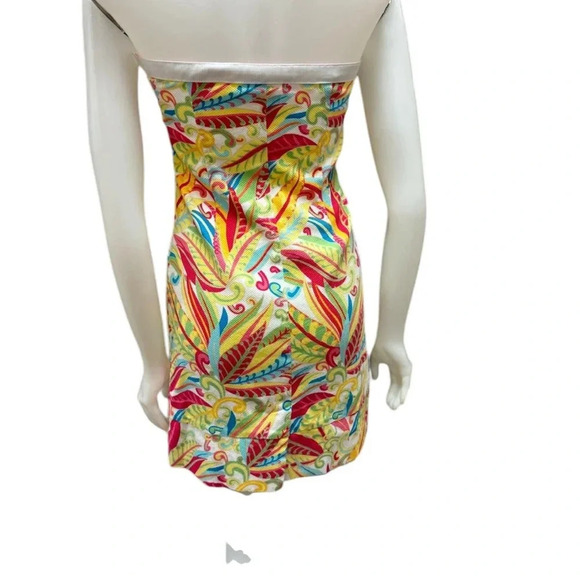 Tommy Hilfiger Tropical Floral Mini Strapless Dress Multicoloured Size 2 - Picture 2 of 8